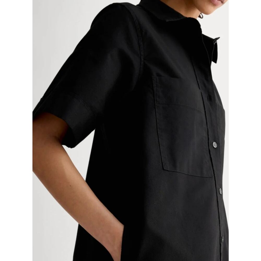 Everlane The Oxford Short Sleeve Black Shirt Dress NWT Organic Cotton Medium M - Picture 5 of 14